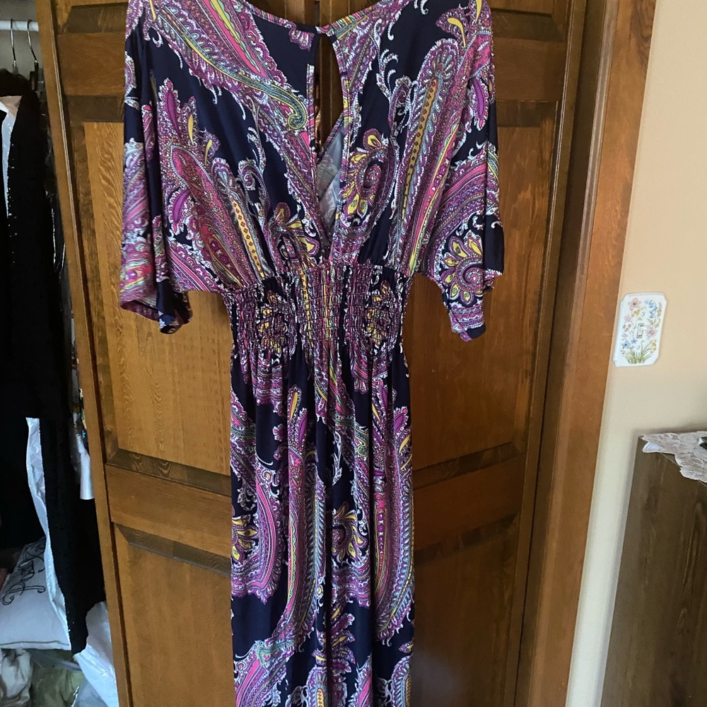 Plus size Paisley maxi dress